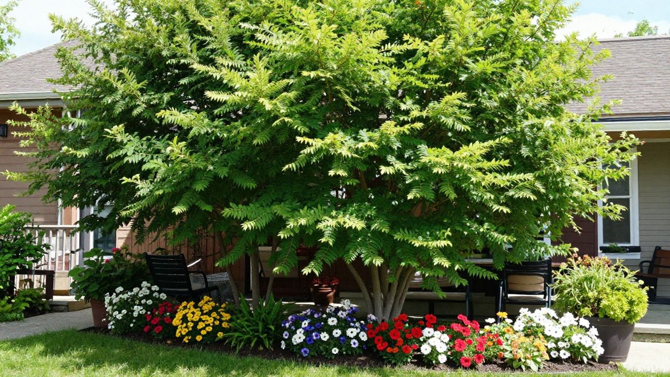 Home garden featuring small trees suited for Ontario backyards with limited space and cold climate conditions
